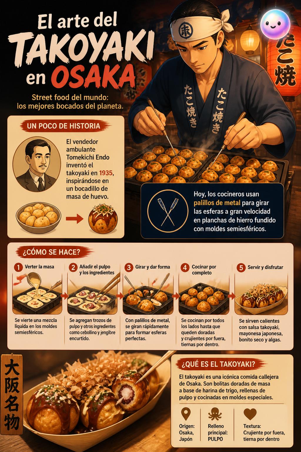 El arte del takoyaki en Osaka