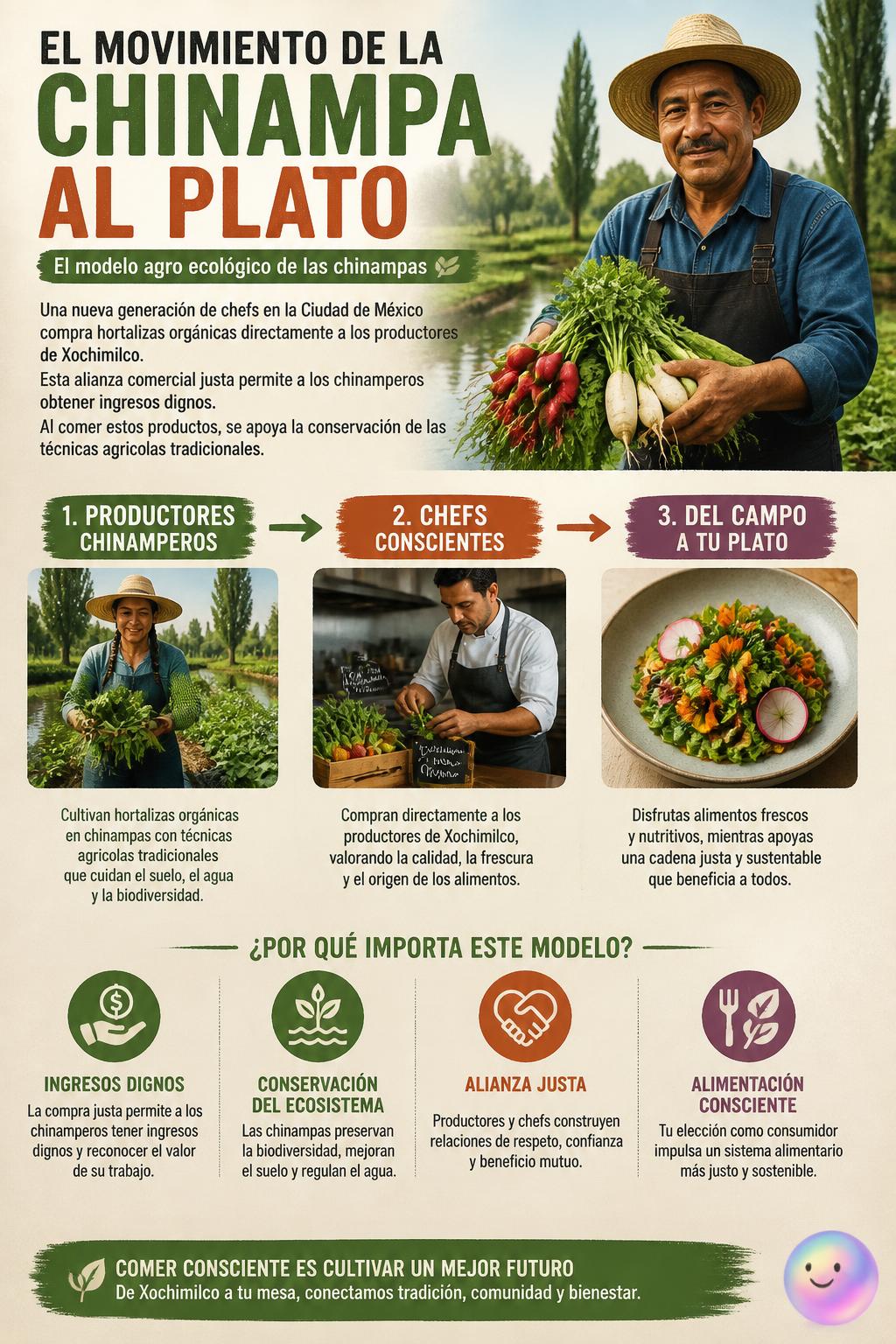 El movimiento de la chinampa al plato