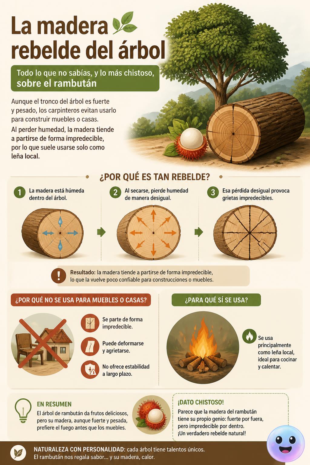 La madera rebelde del árbol