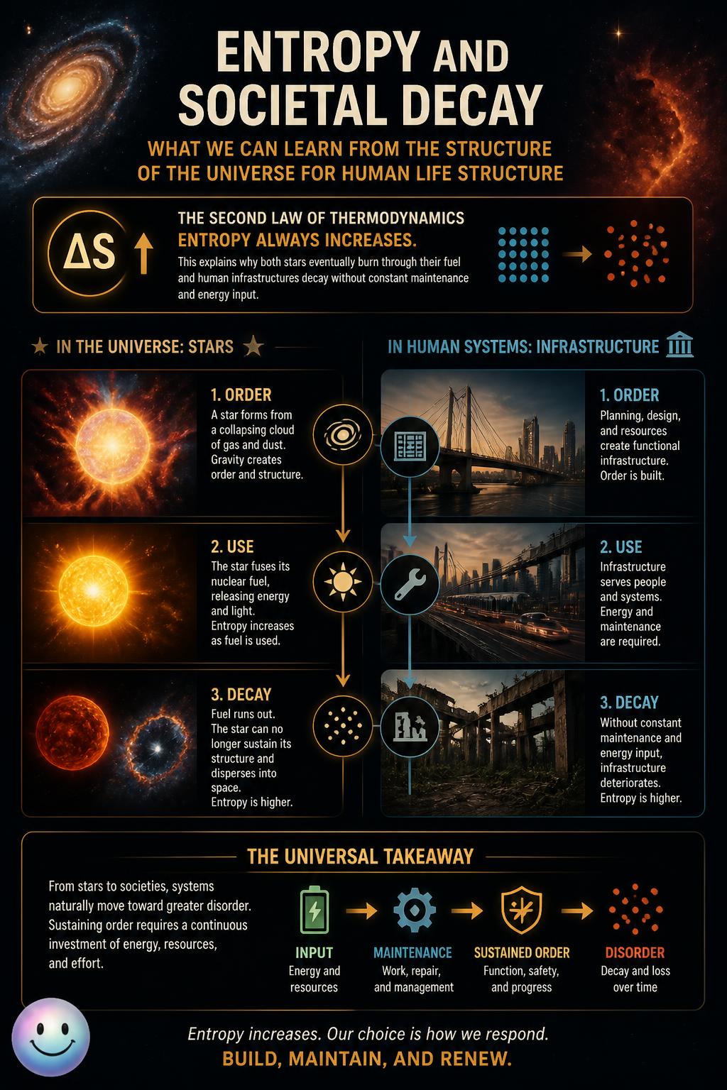 Entropy and societal decay
