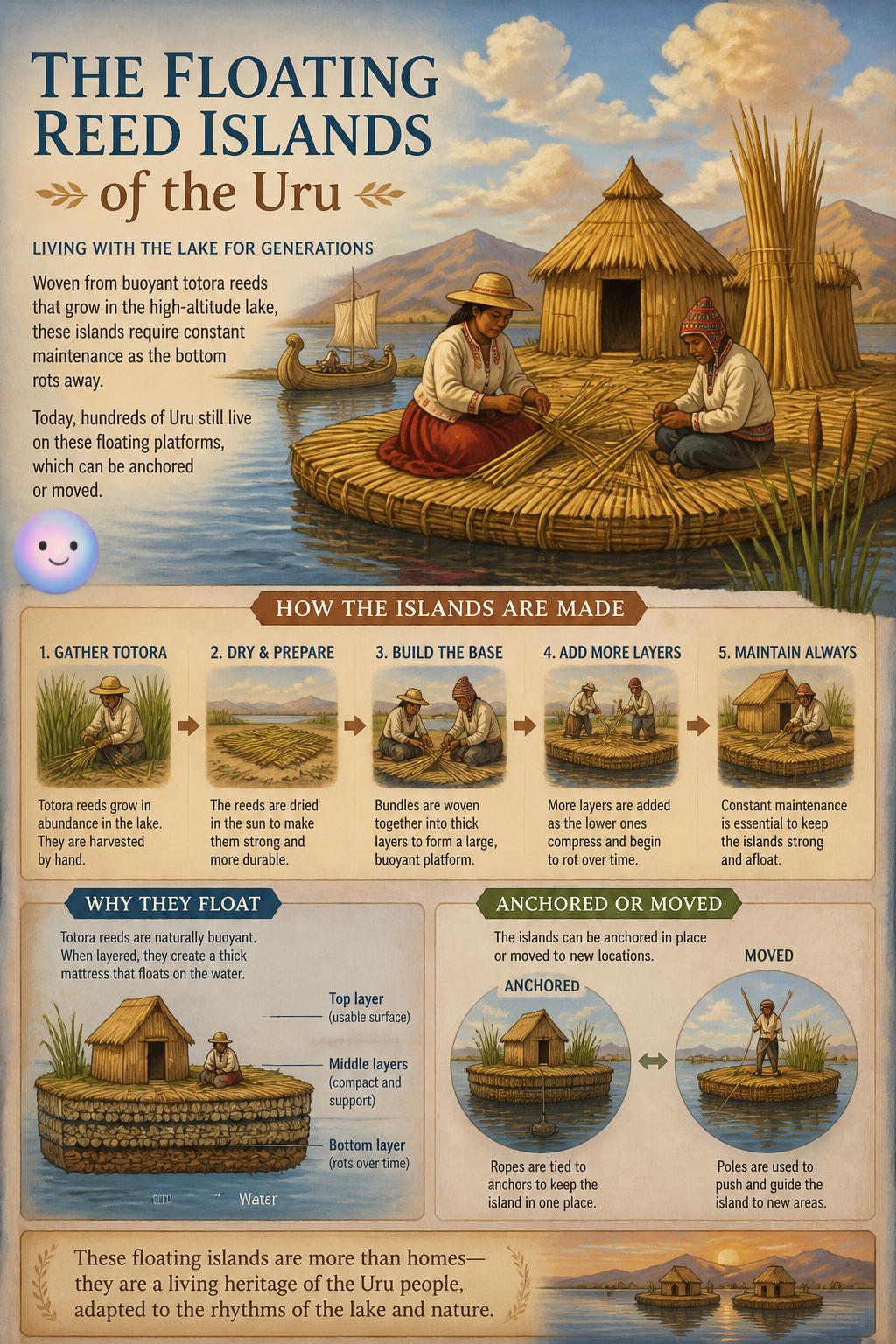 The floating reed islands of the Uru