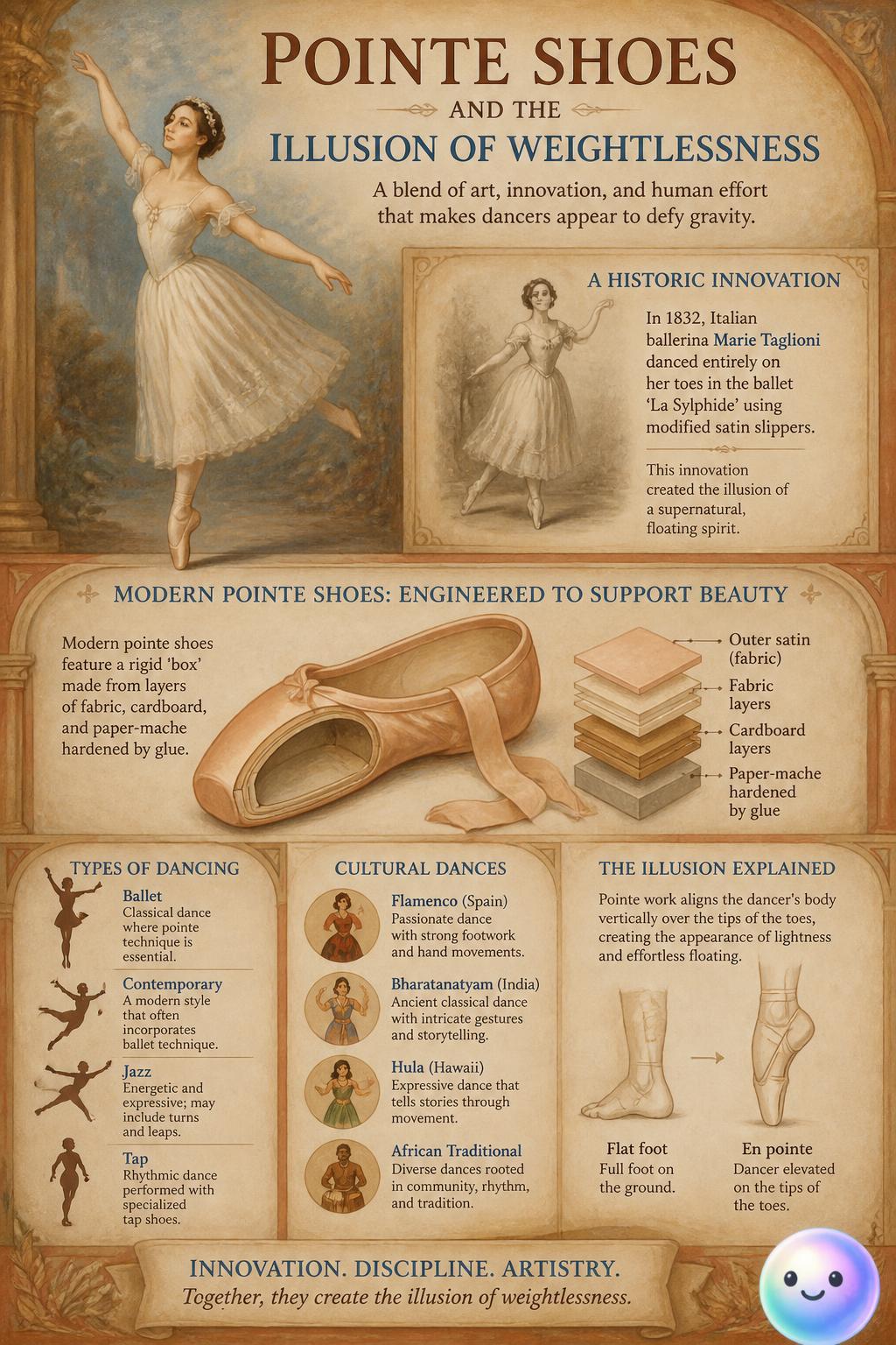 Pointe shoes and the illusion of weightlessness