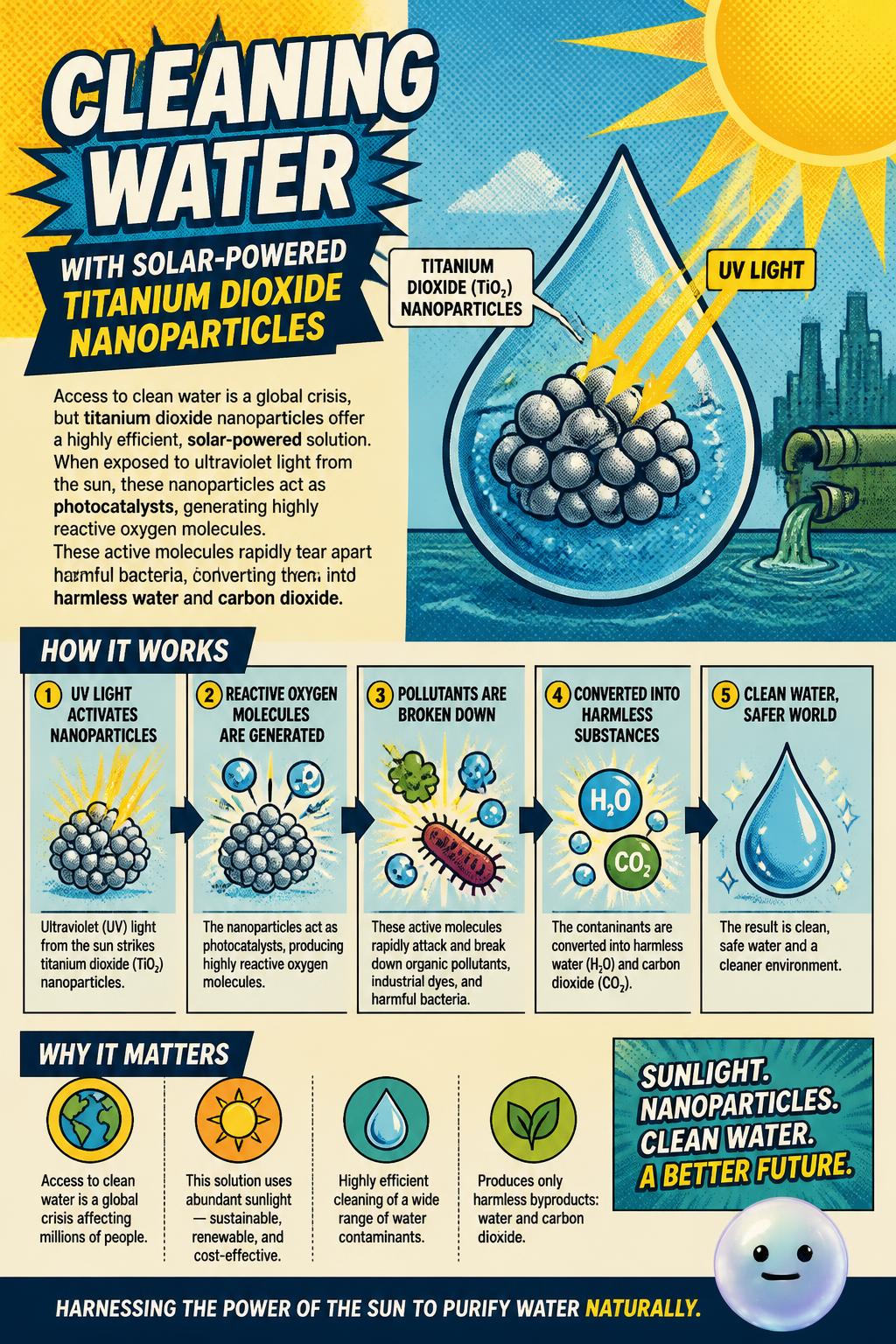 Solar-Powered Nanoparticles for Water Cleaning