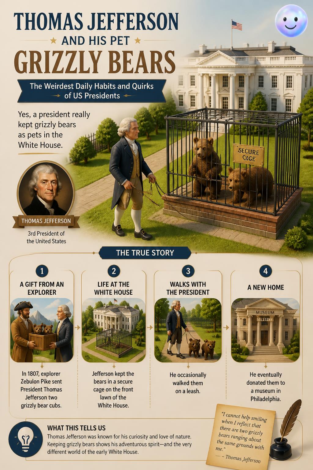 Thomas Jefferson and his pet grizzly bears