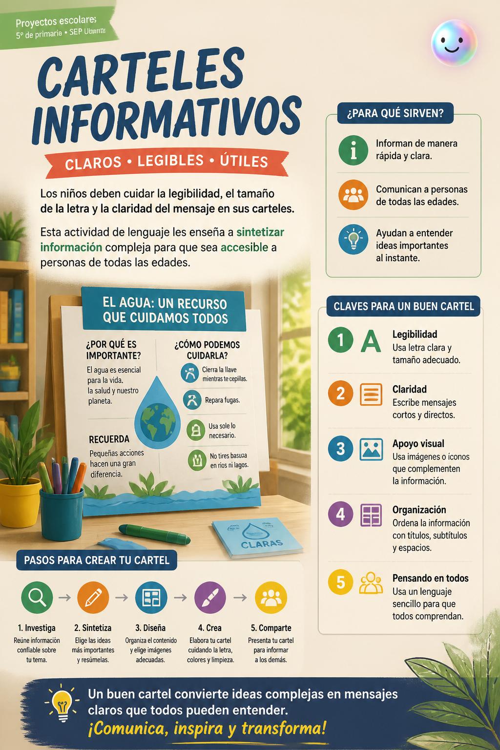 Carteles informativos claros y legibles