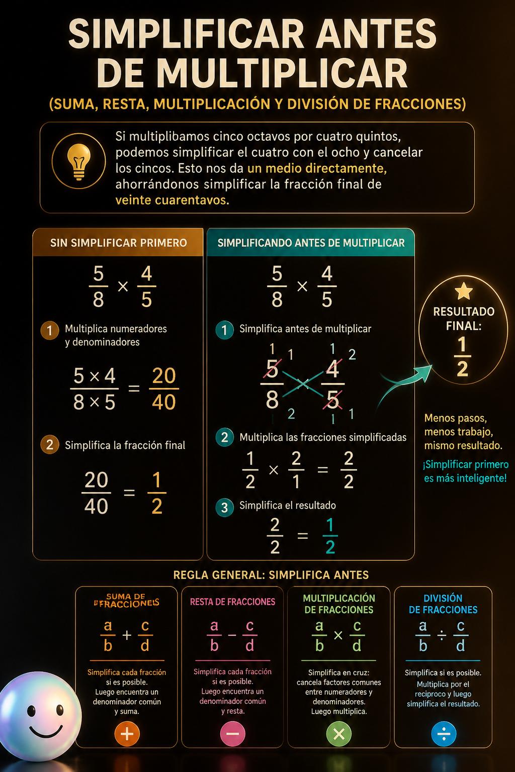 Simplificar antes de multiplicar