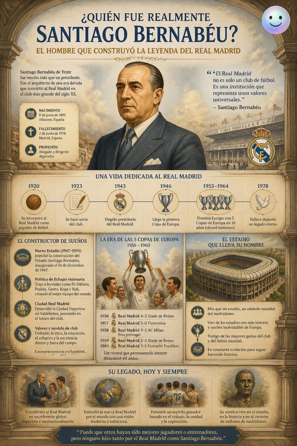 Quién fue realmente la leyenda Santiago Bernabéu