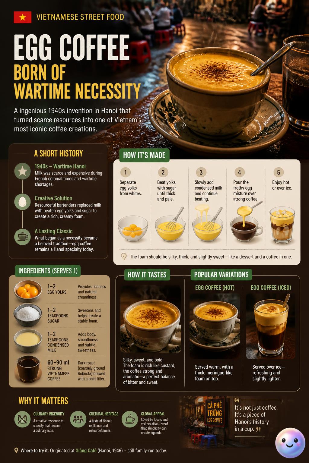 Egg coffee born of wartime necessity