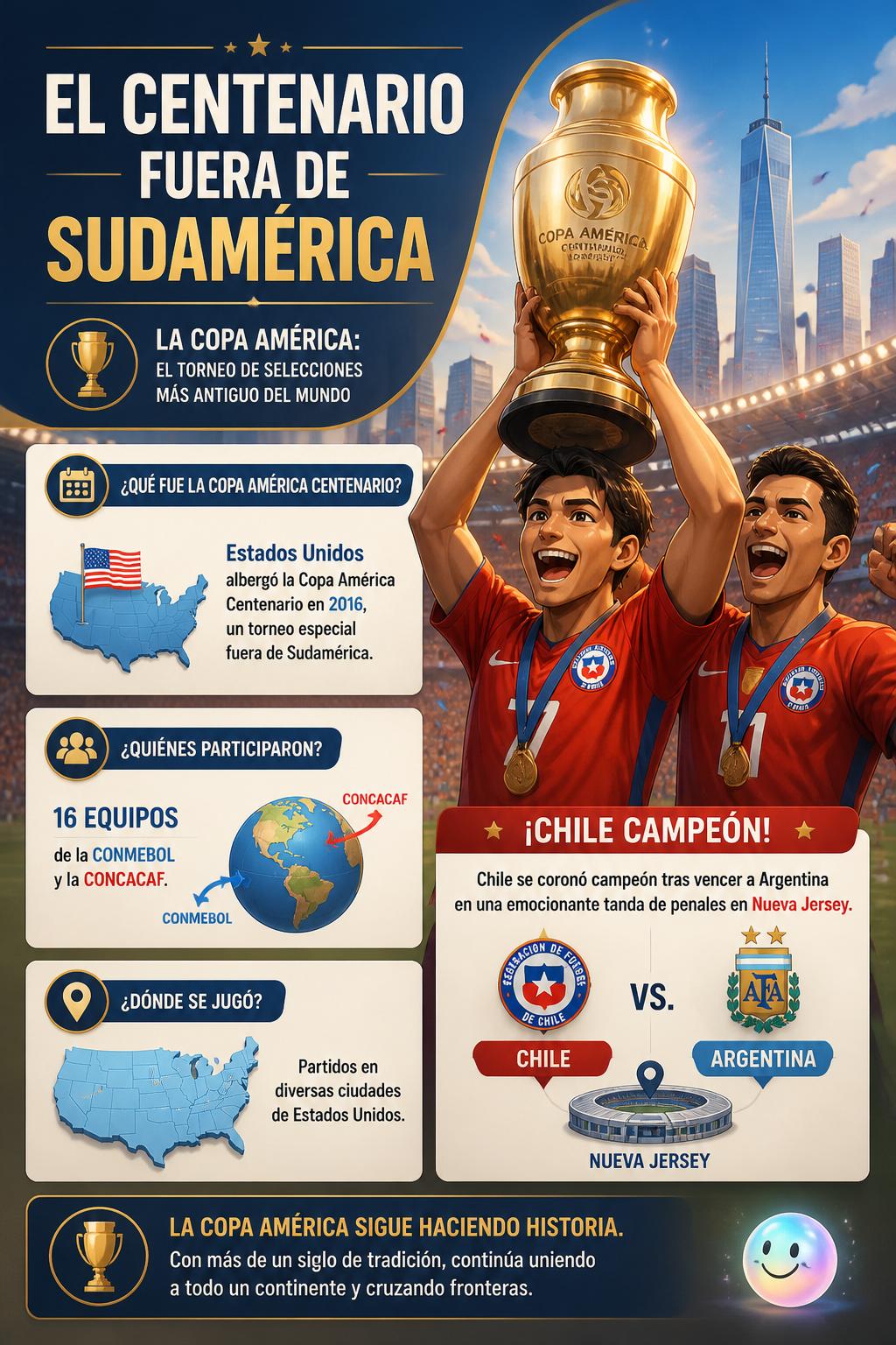 El centenario fuera de Sudamérica