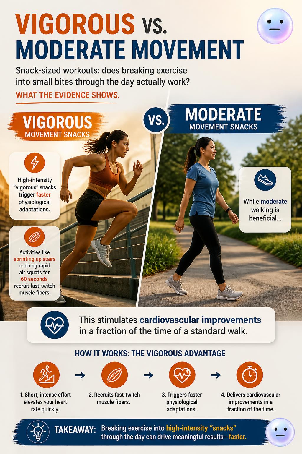 Vigorous versus moderate movement