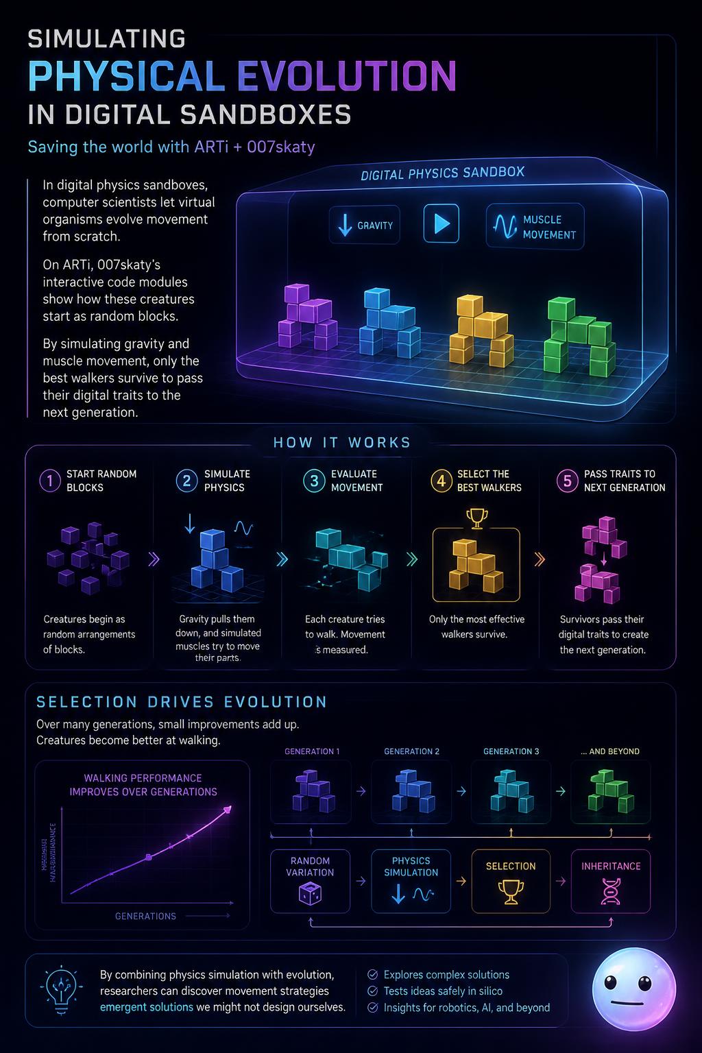 Simulating physical evolution in digital sandboxes