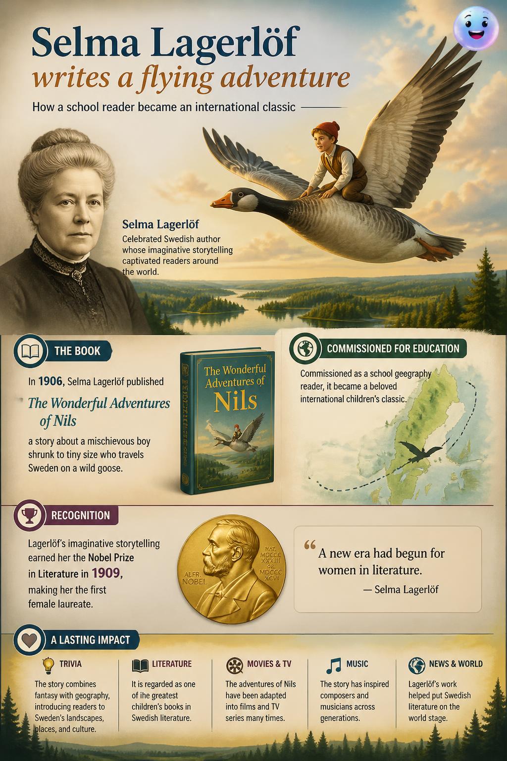Selma Lagerlöf writes a flying adventure