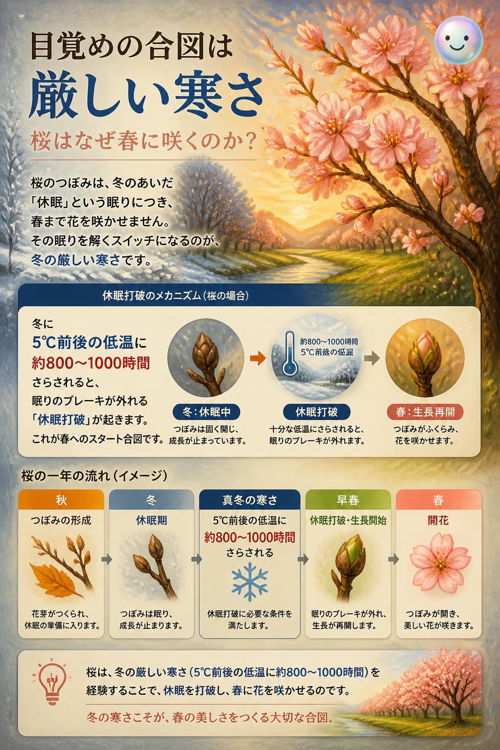 目覚めの合図は厳しい寒さ