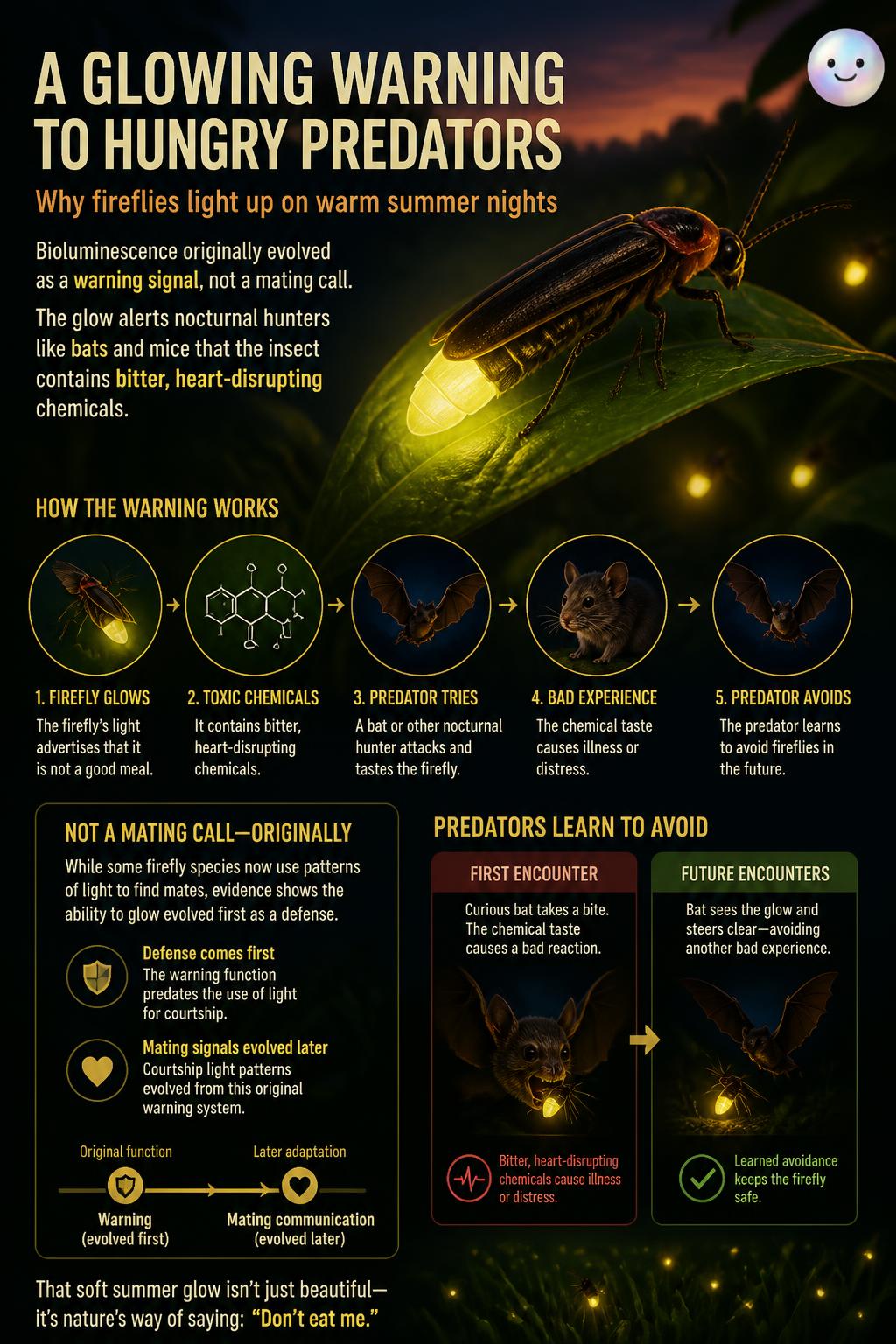 A glowing warning to hungry predators