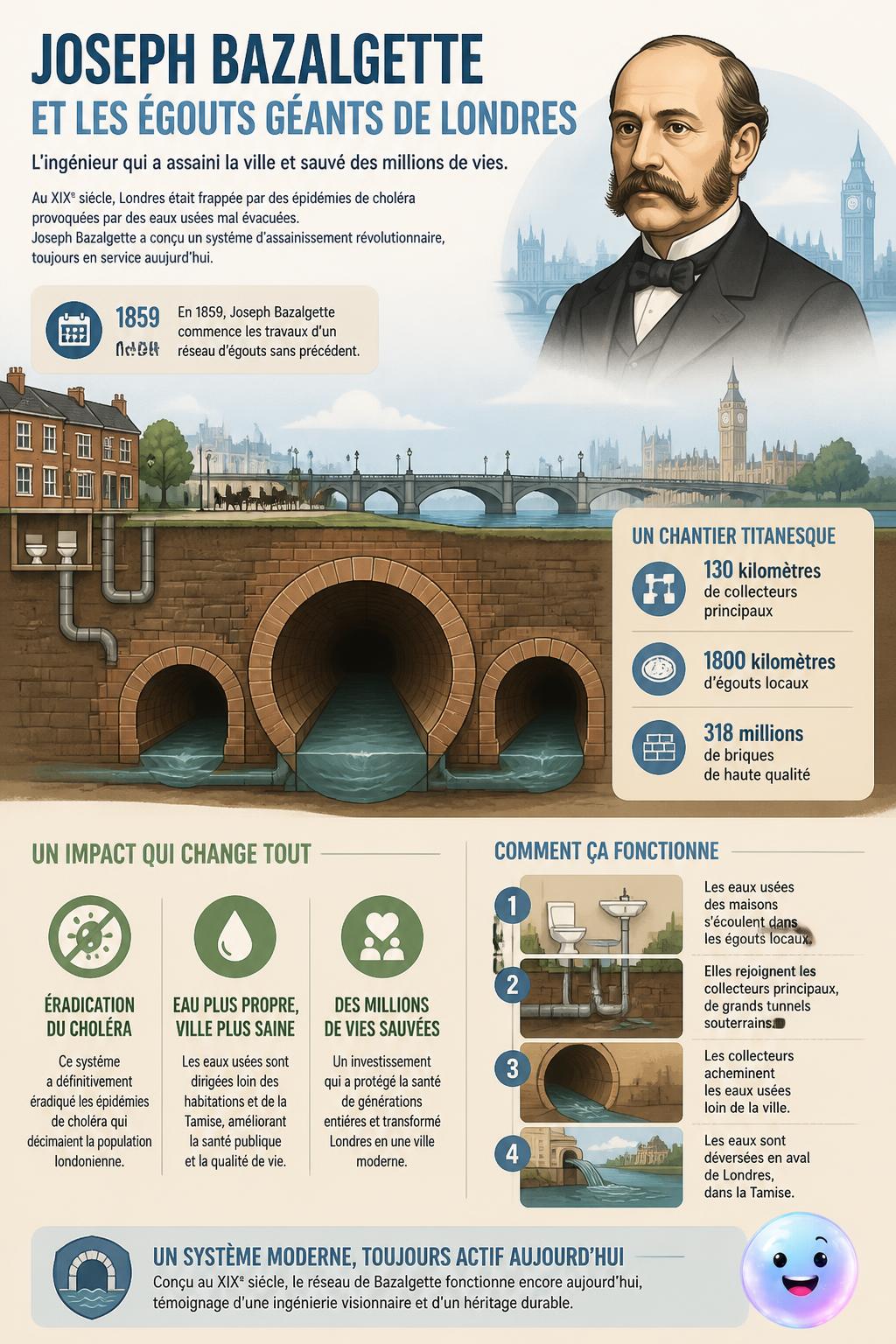 Joseph Bazalgette et les égouts géants de Londres