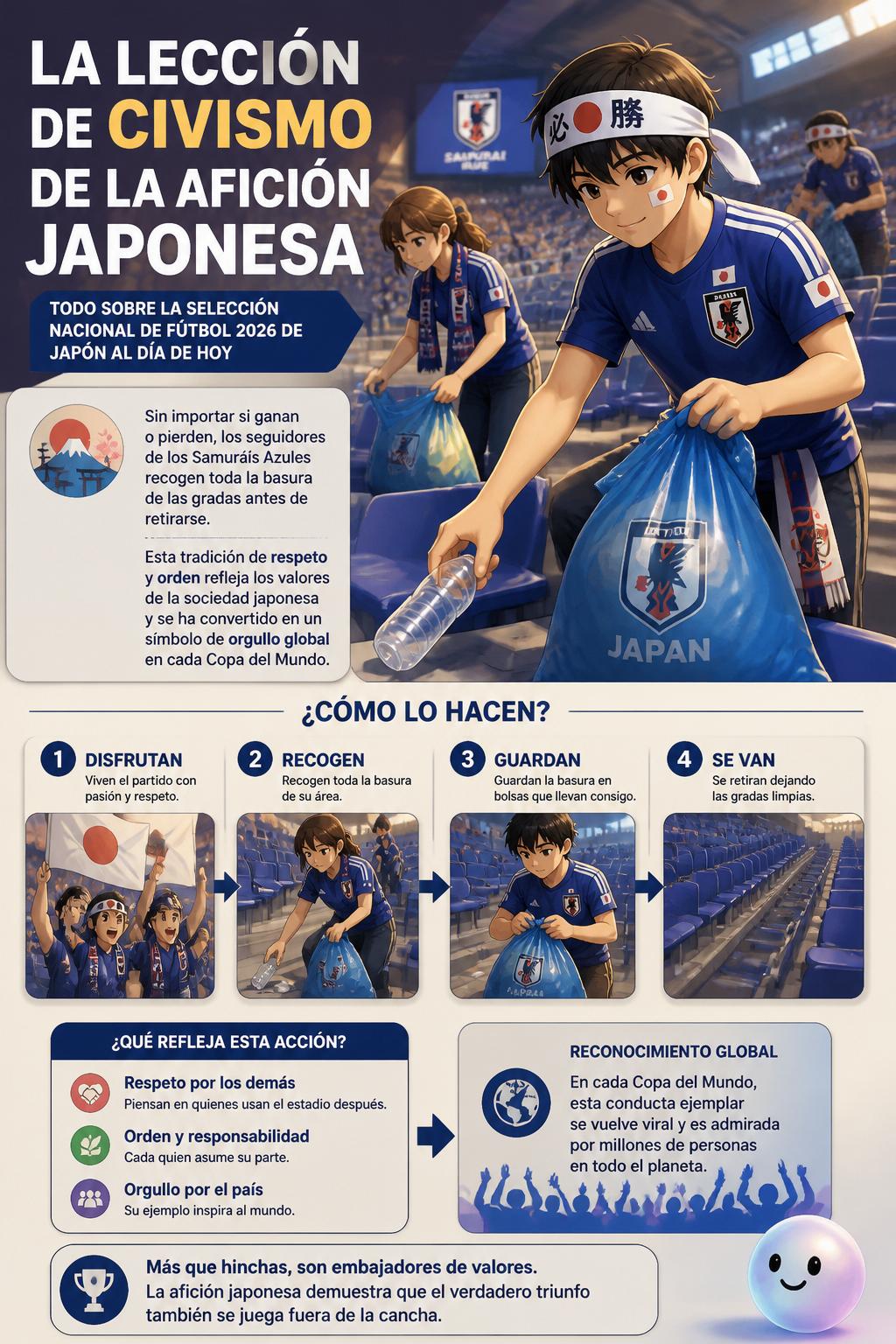 La lección de civismo de la afición japonesa