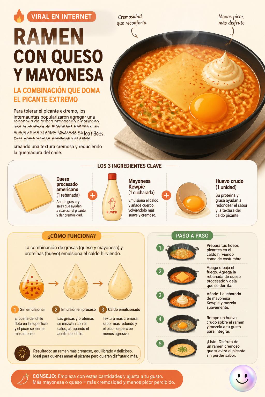 El ramen con queso y mayonesa de internet