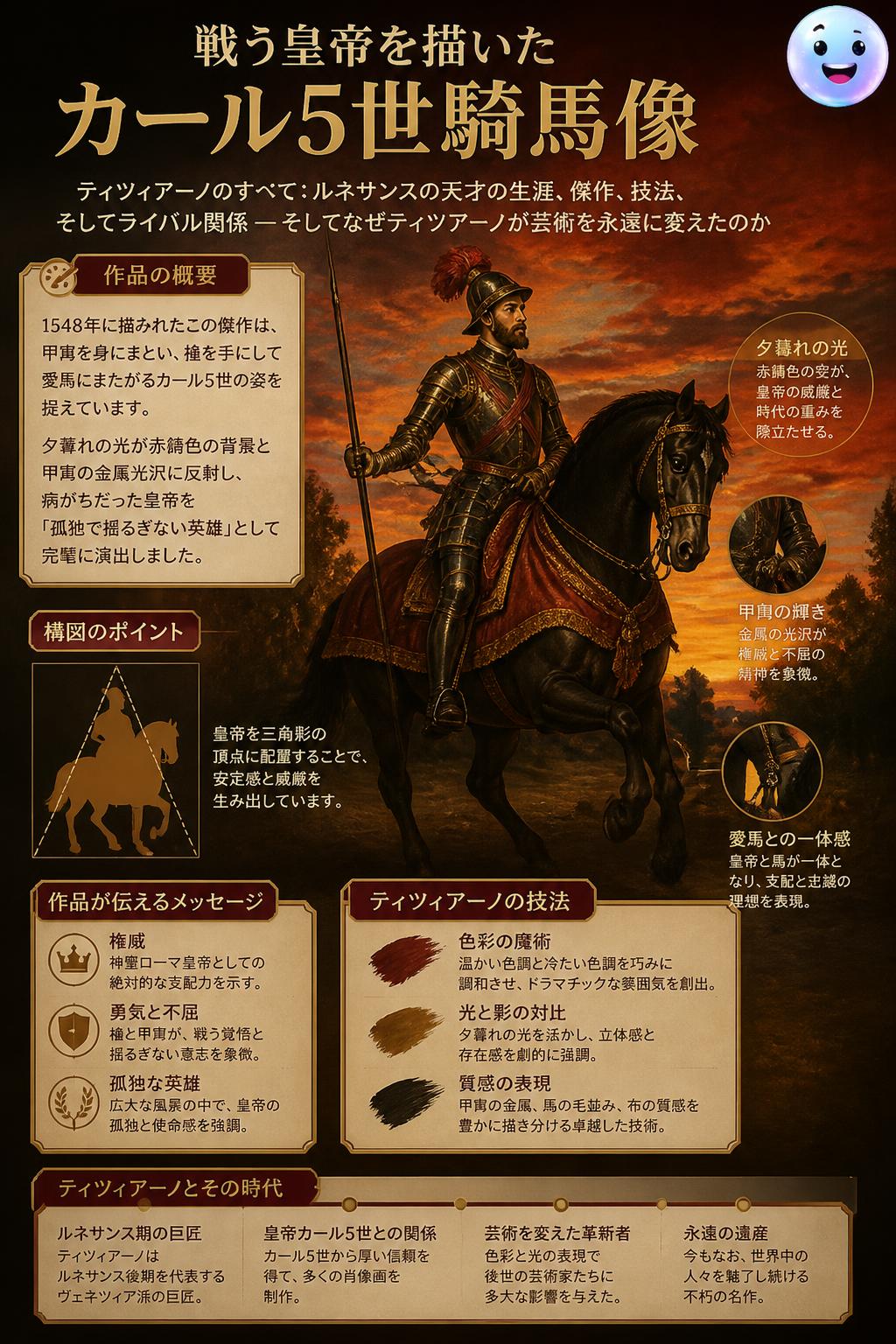 戦う皇帝を描いたカール5世騎馬像