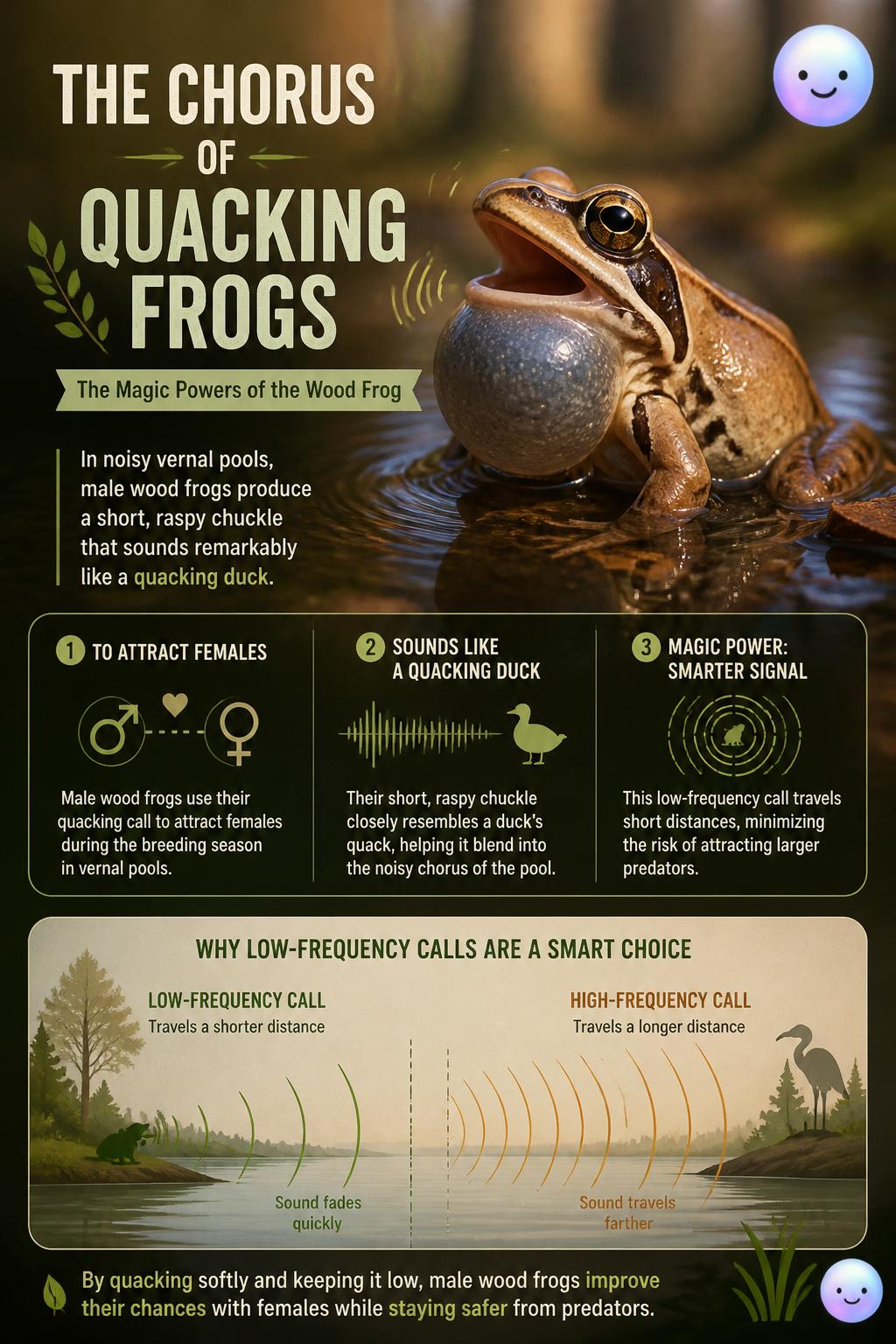 The chorus of quacking frogs