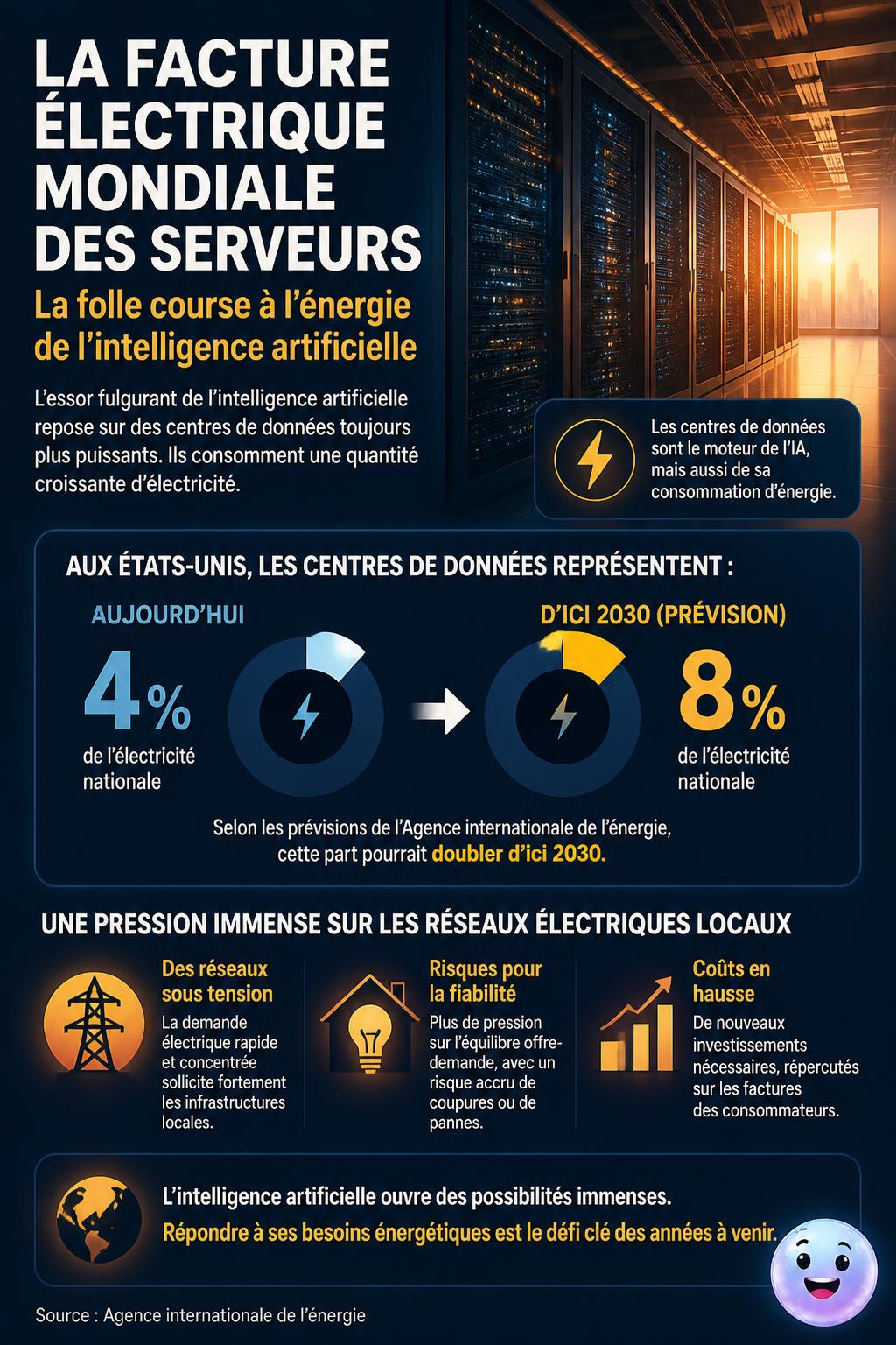 La facture électrique mondiale des serveurs