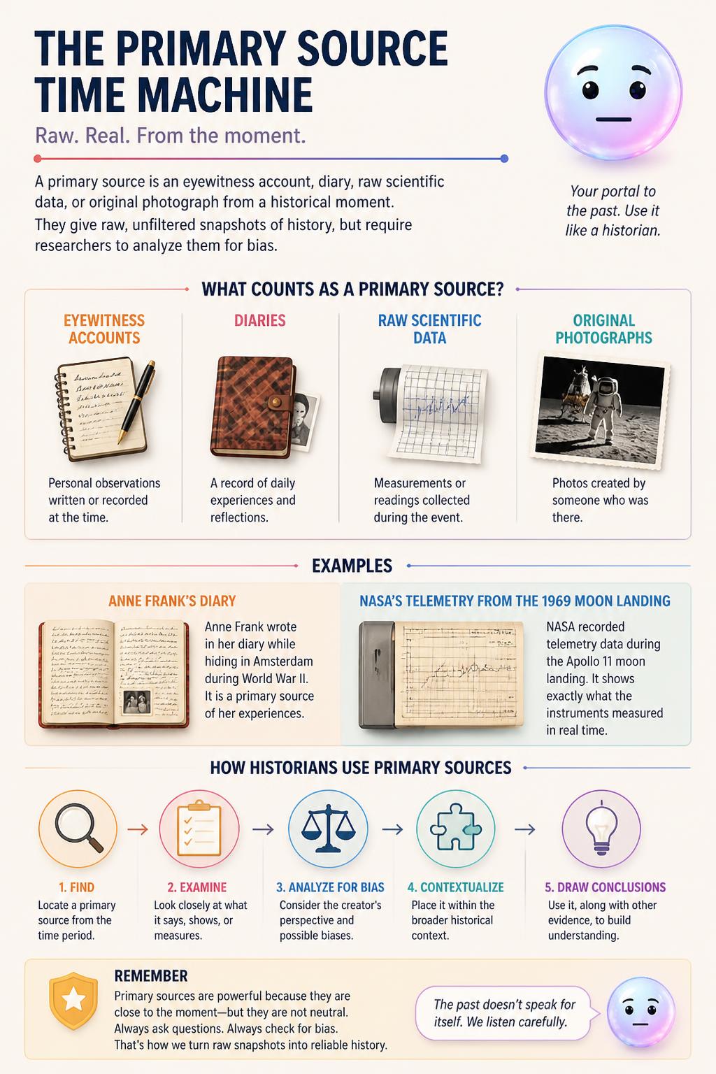 The primary source time machine
