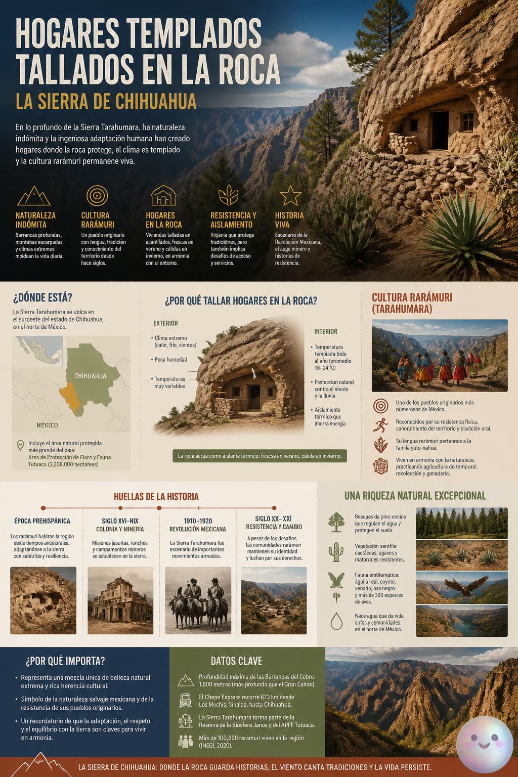 Hogares templados tallados en la roca