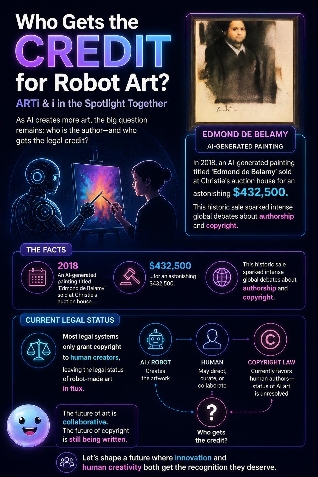Who gets the credit for robot art?