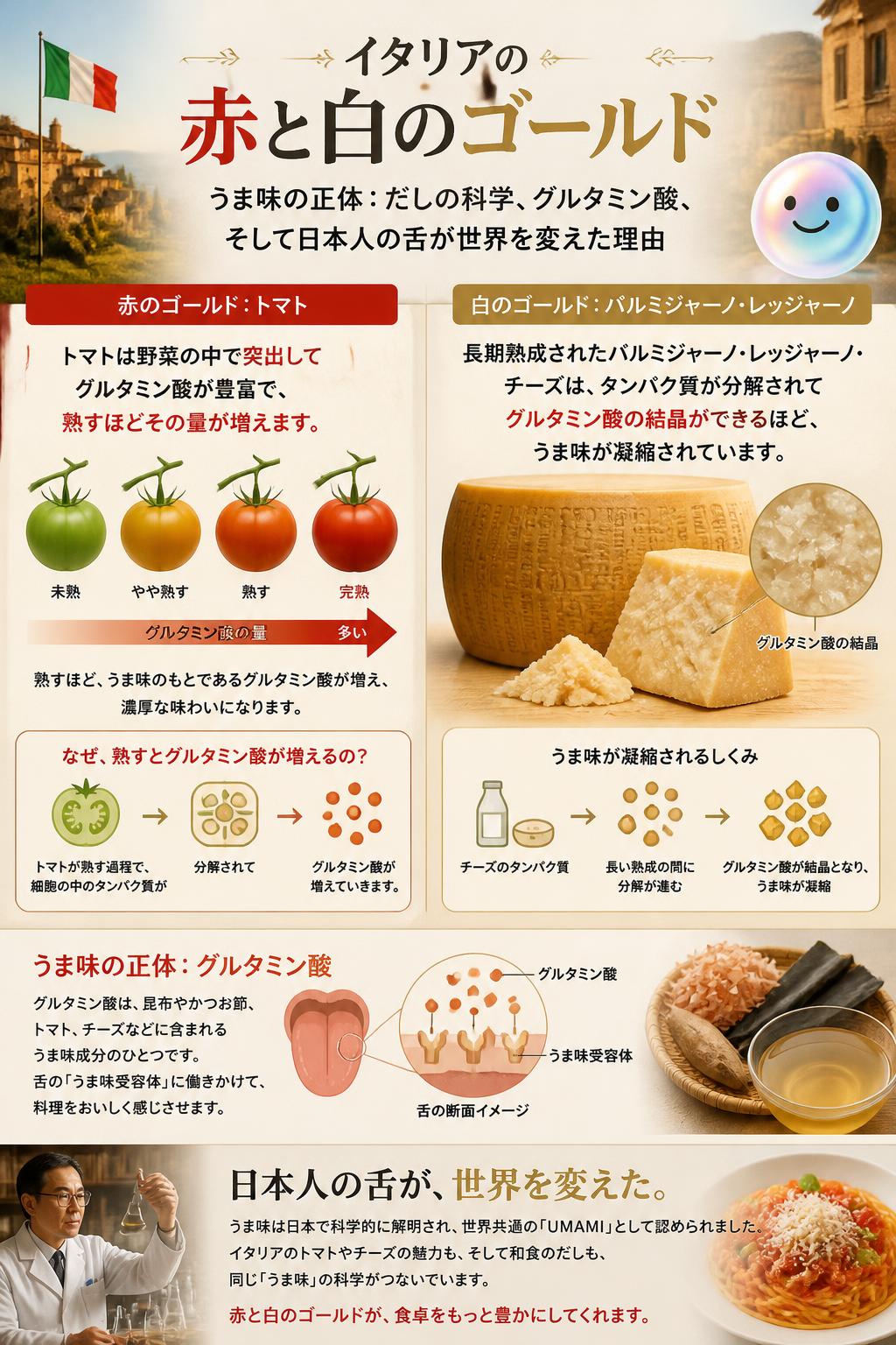 イタリアの赤と白のゴールド