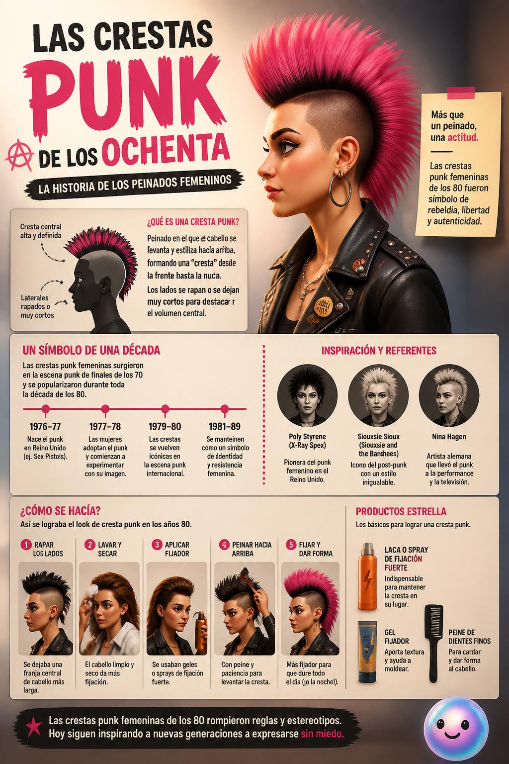 Las crestas punk de los ochenta