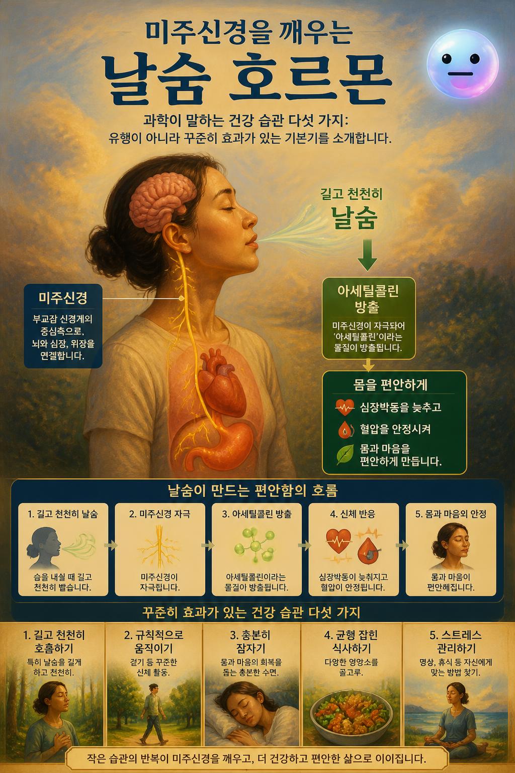 미주신경을 깨우는 날숨 호르몬