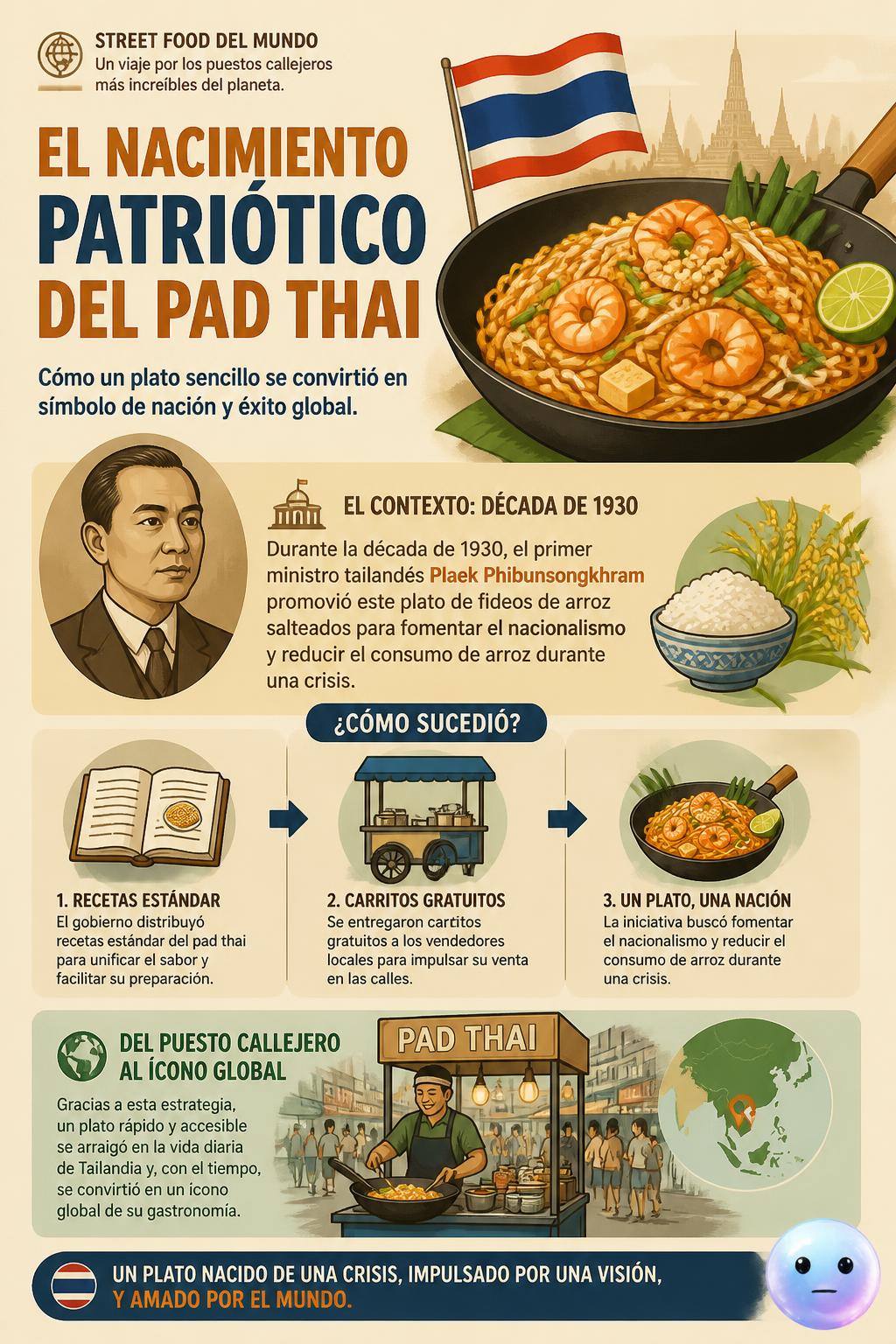 El nacimiento patriótico del pad thai