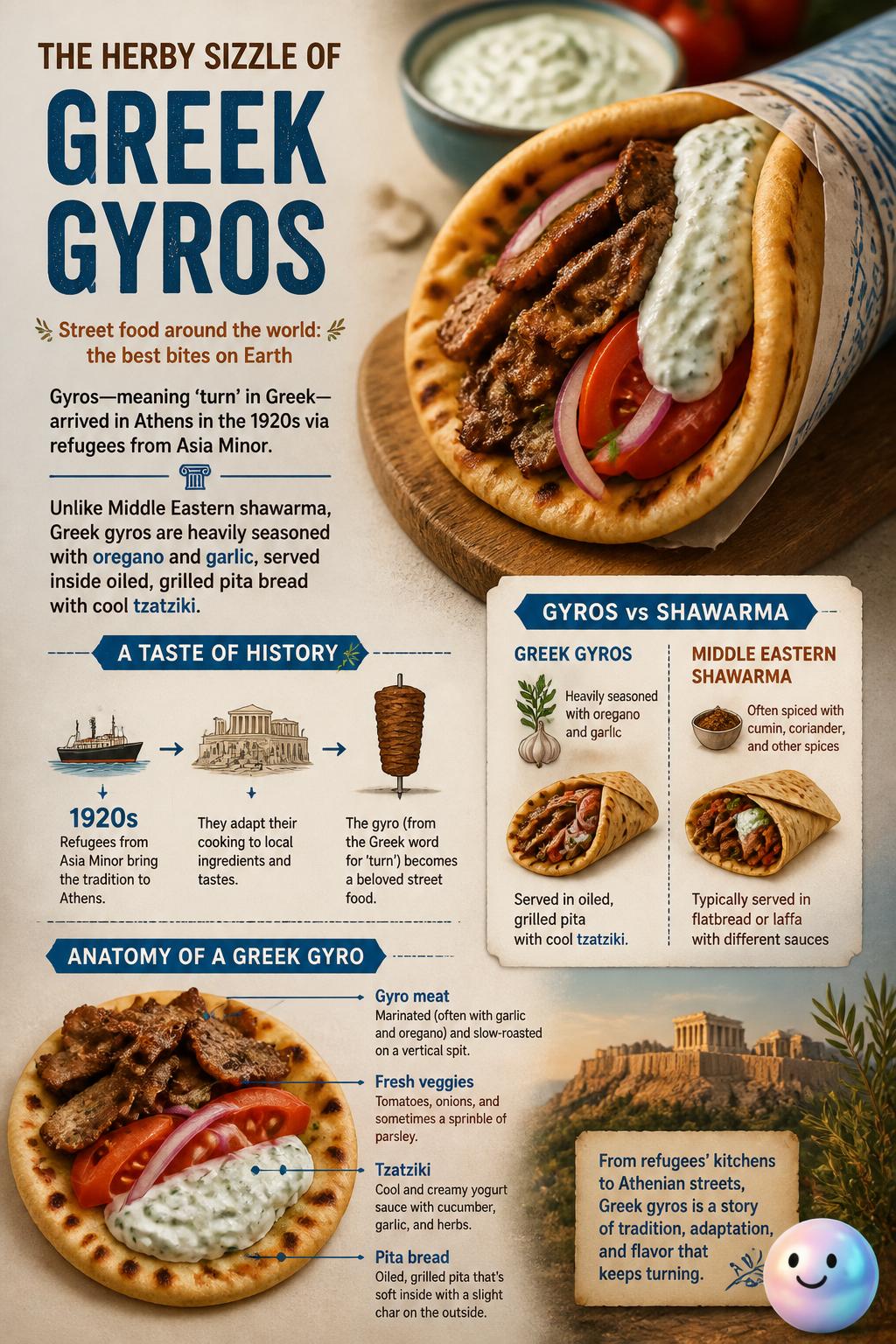 The herby sizzle of Greek gyros