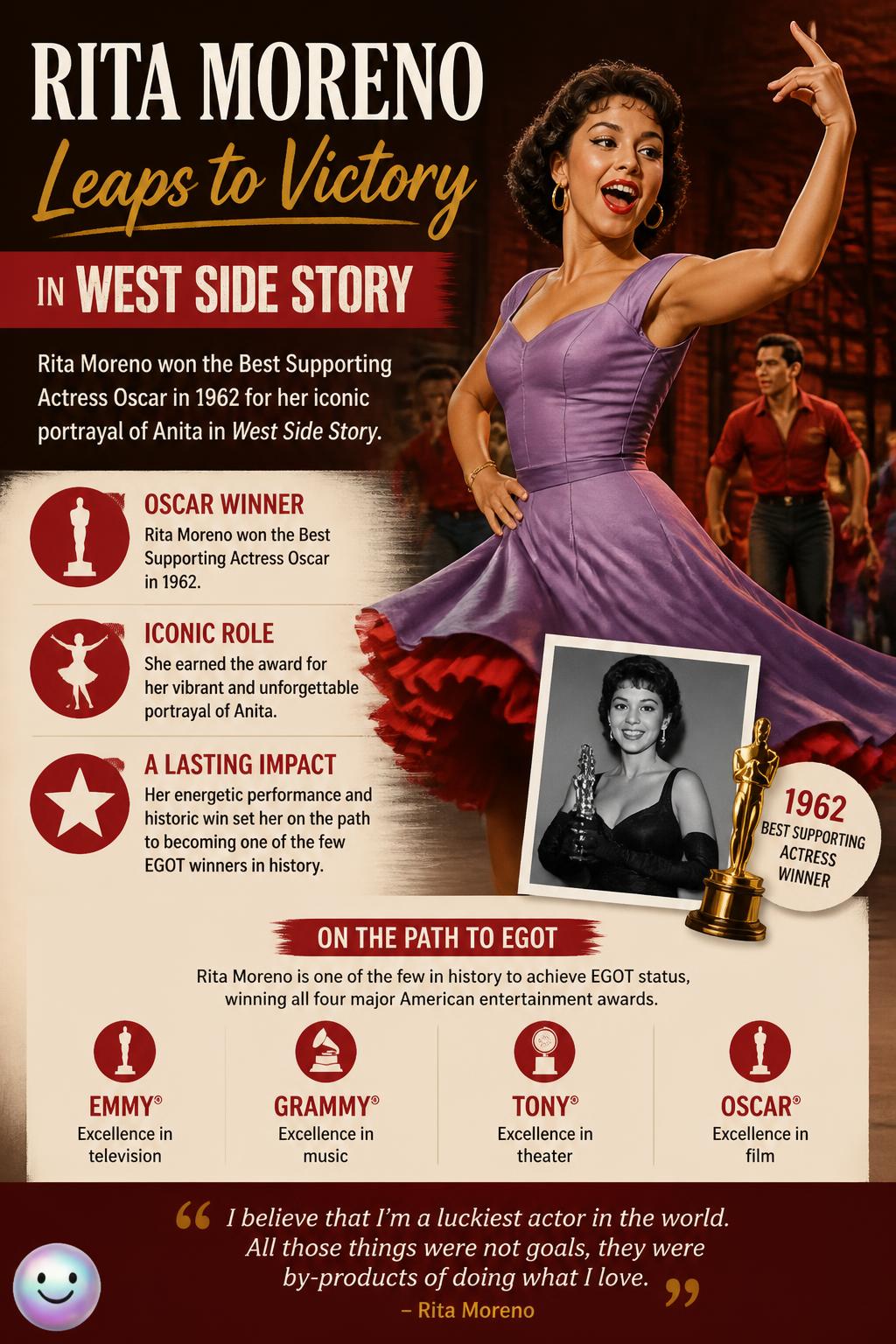 Rita Moreno leaps to victory in West Side Story