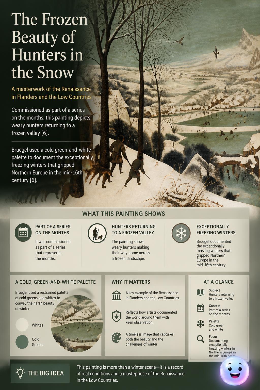 The frozen beauty of hunters in the snow