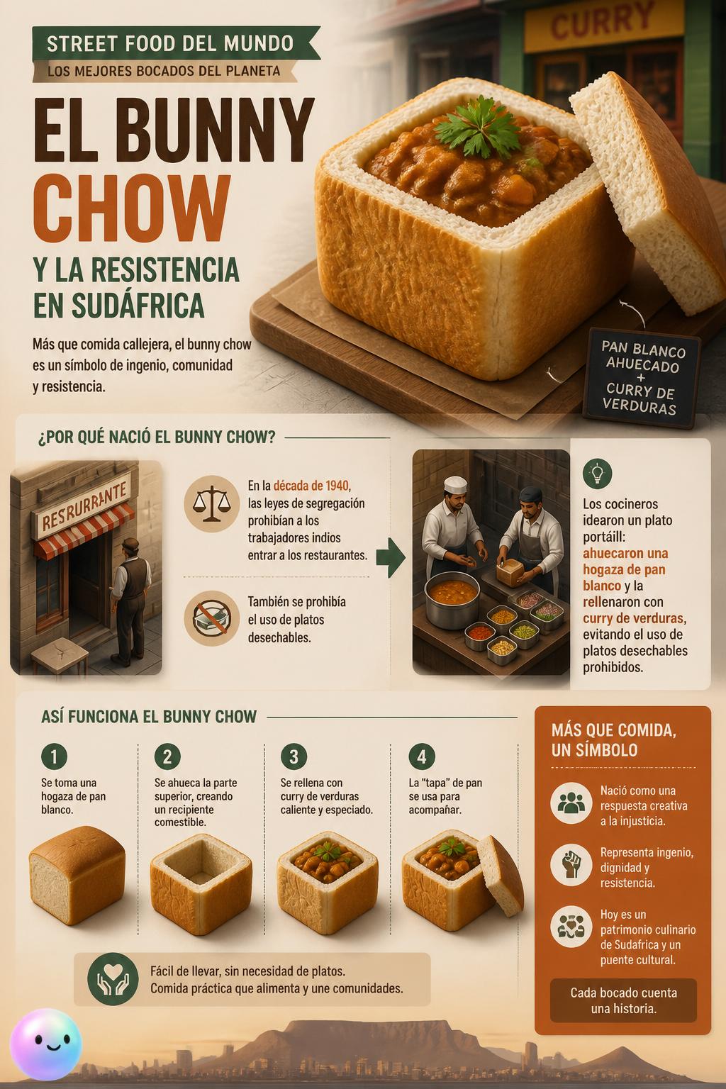 El bunny chow y la resistencia en Sudáfrica