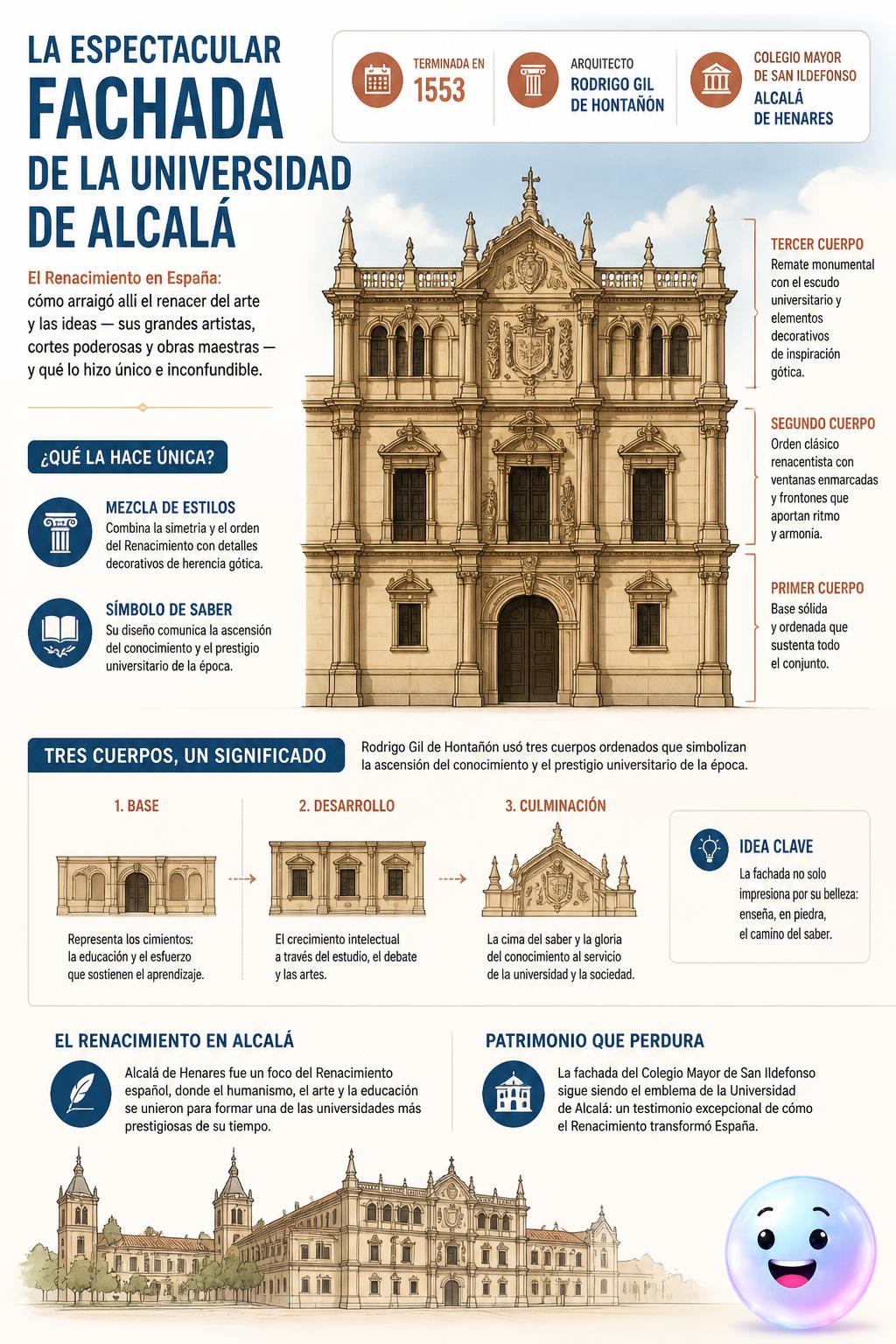 La espectacular fachada de la Universidad de Alcalá