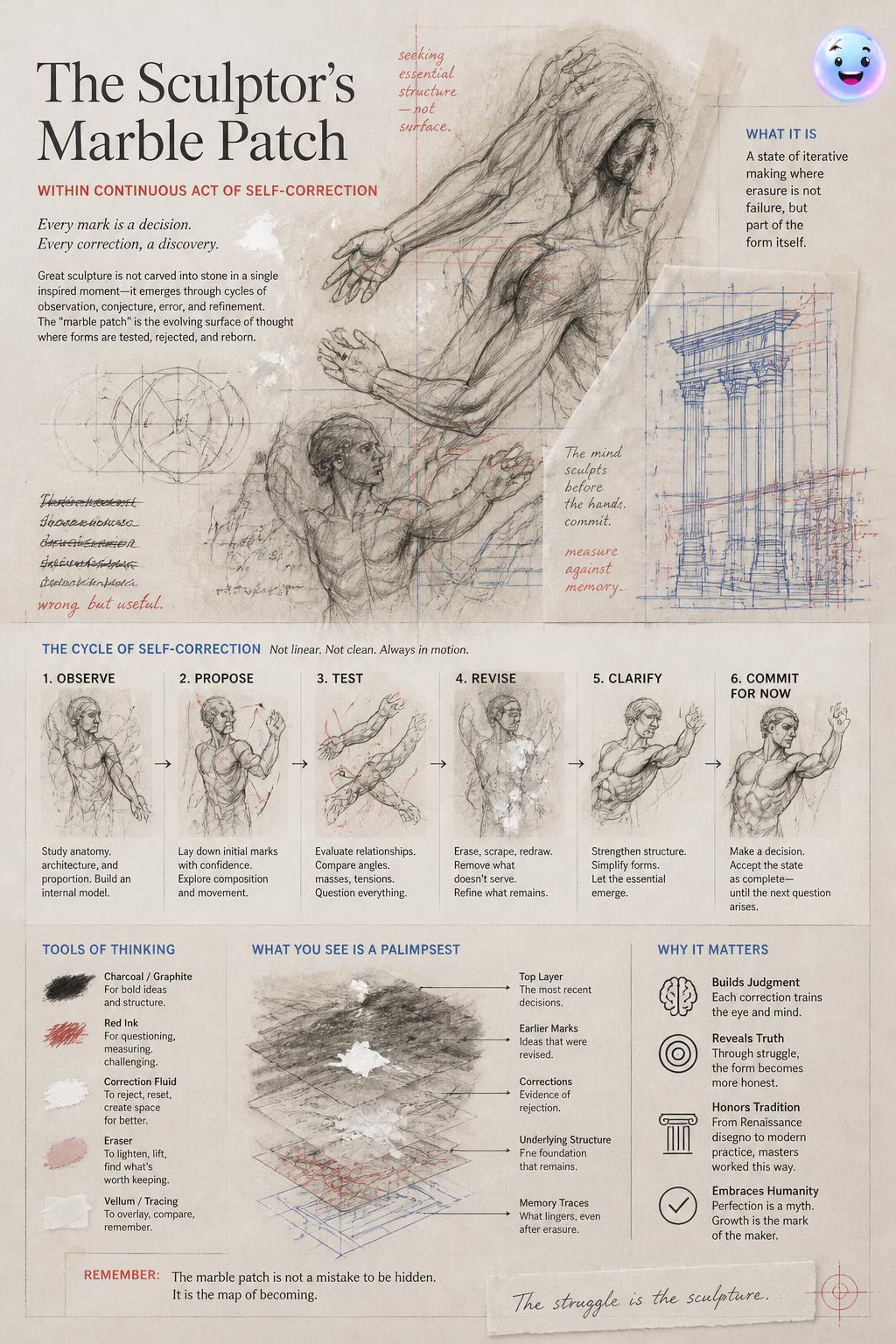Sculptor's Marble Patch: Continuous Self-Correction