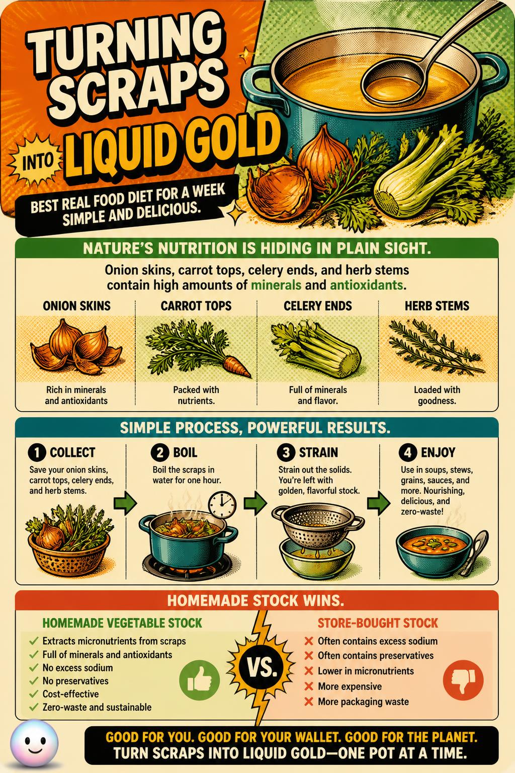 Turn Food Scraps into Liquid Gold Infographic
