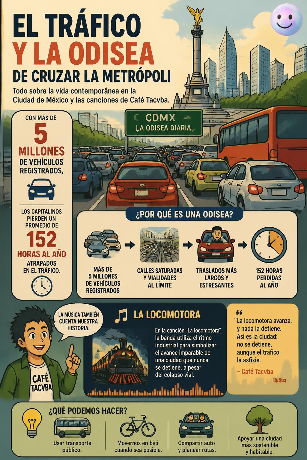 El tráfico y la odisea de cruzar la metrópoli