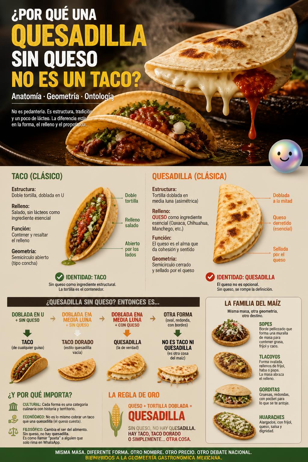 Anatomía de un taco versus quesadilla