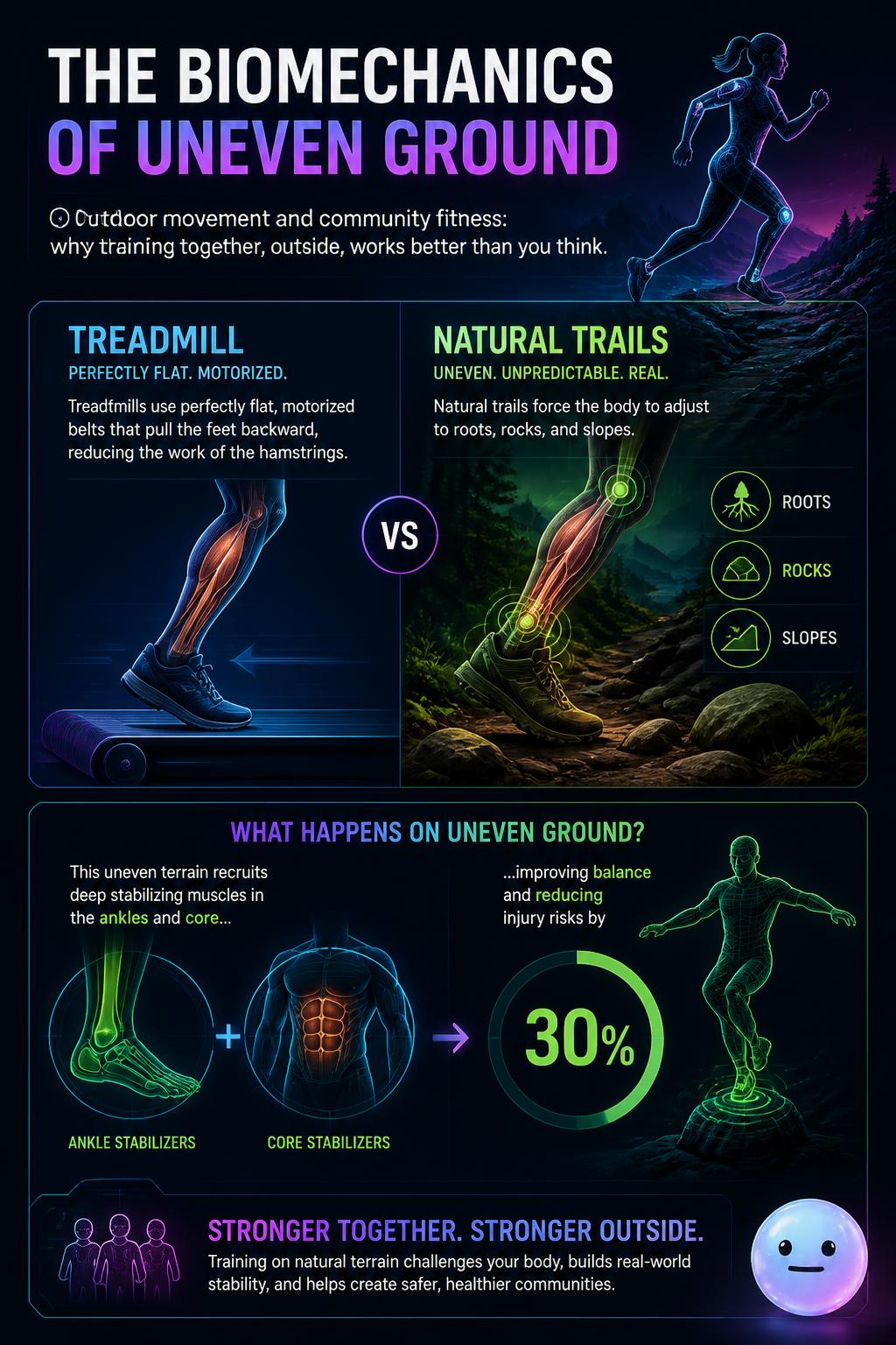 The biomechanics of uneven ground