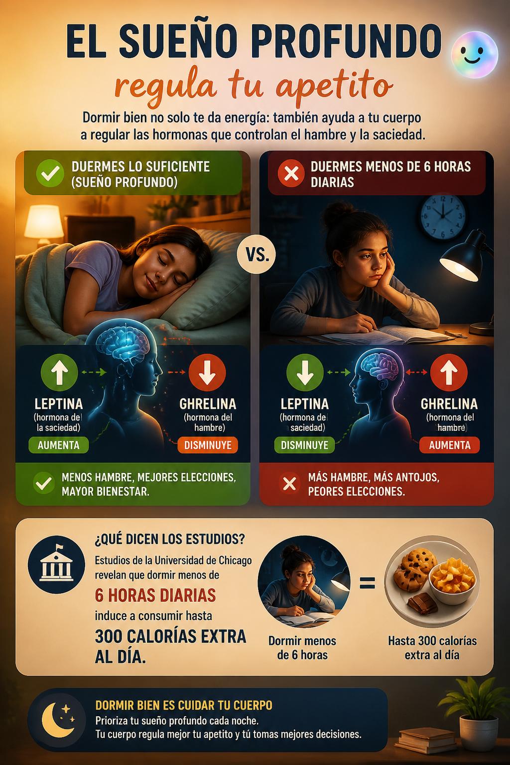 El sueño profundo regula tu apetito