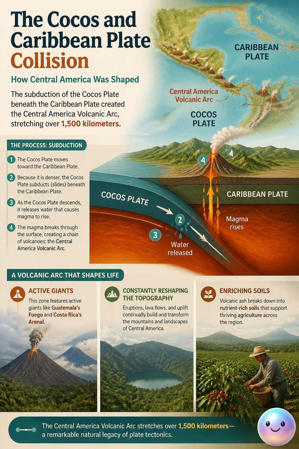 The Cocos and Caribbean plate collision