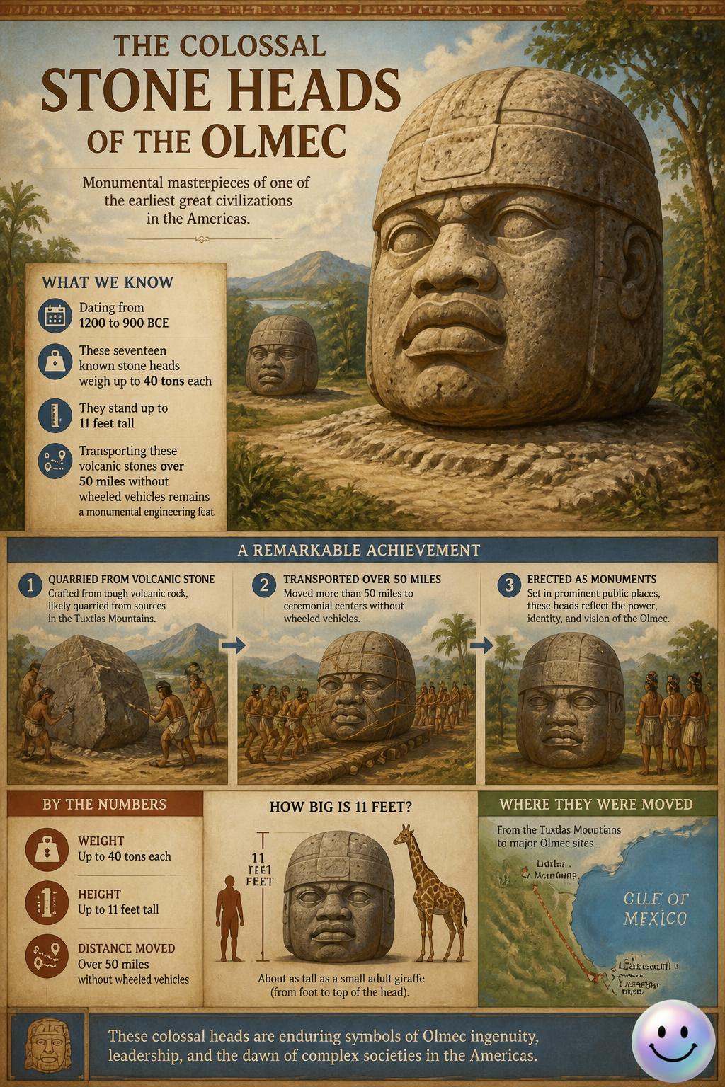 The colossal stone heads of the Olmec