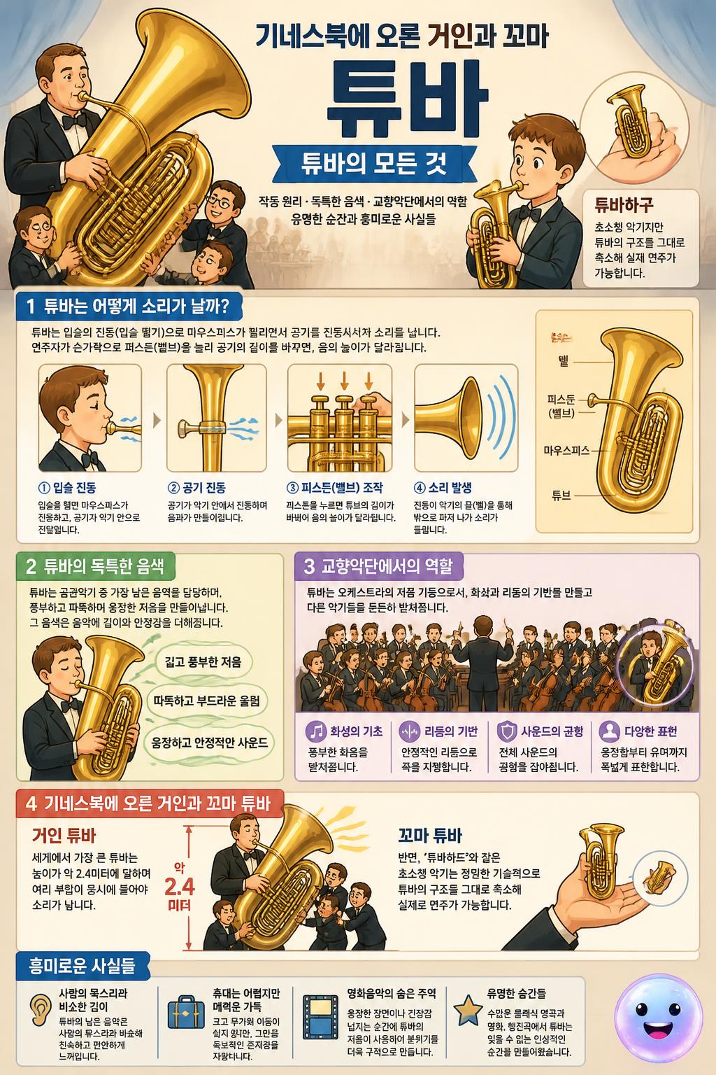 기네스북에 오른 거인과 꼬마 튜바
