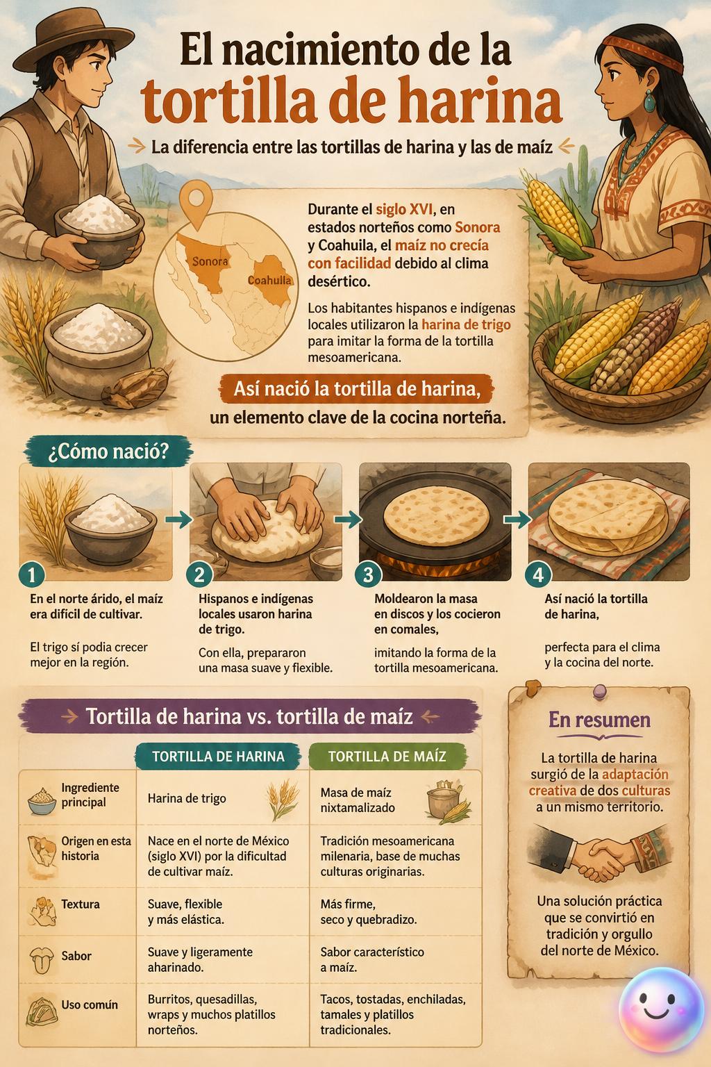 El nacimiento de la tortilla de harina