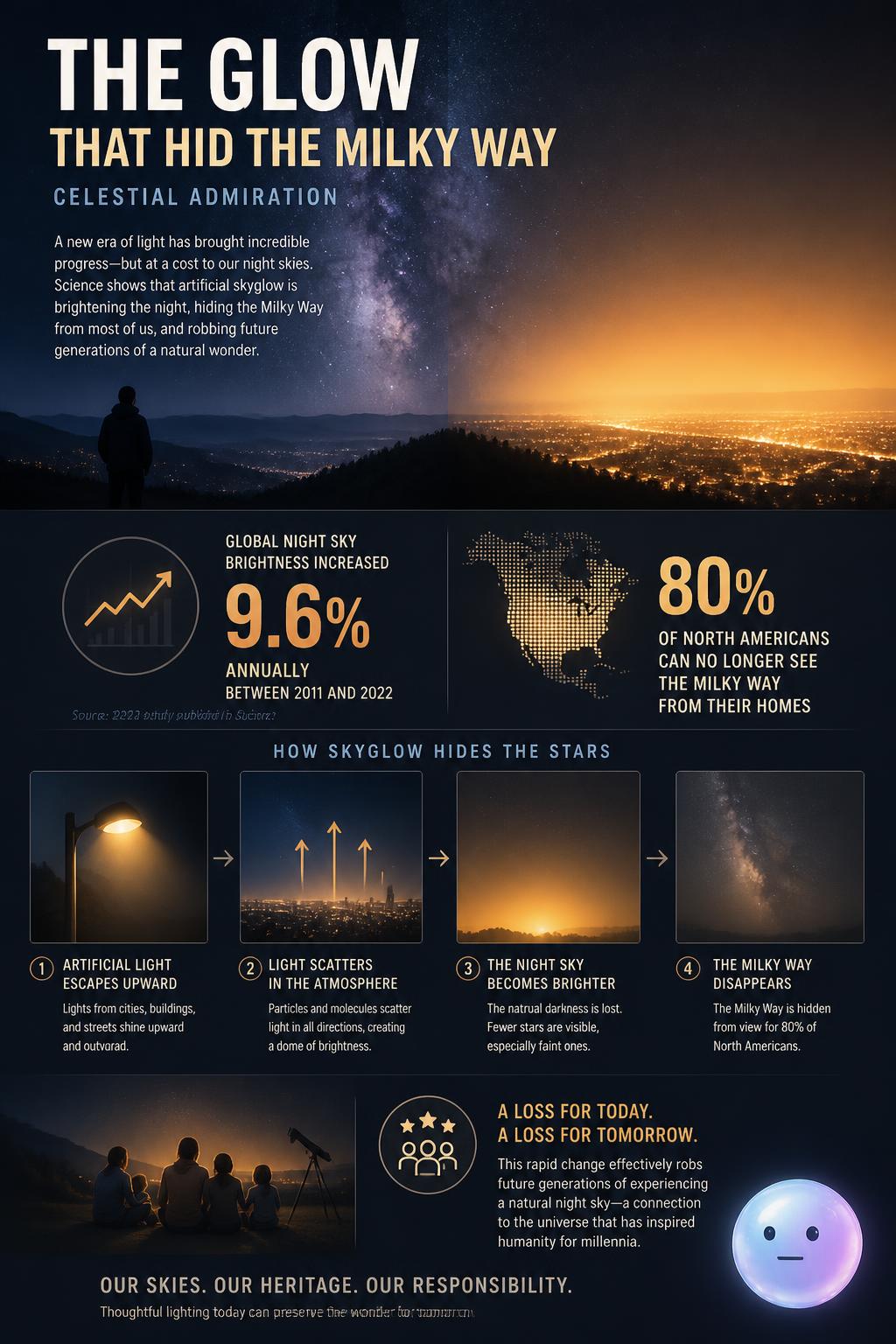The glow that hid the Milky Way