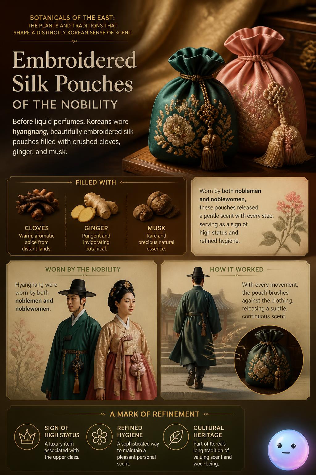 Embroidered silk pouches of the nobility