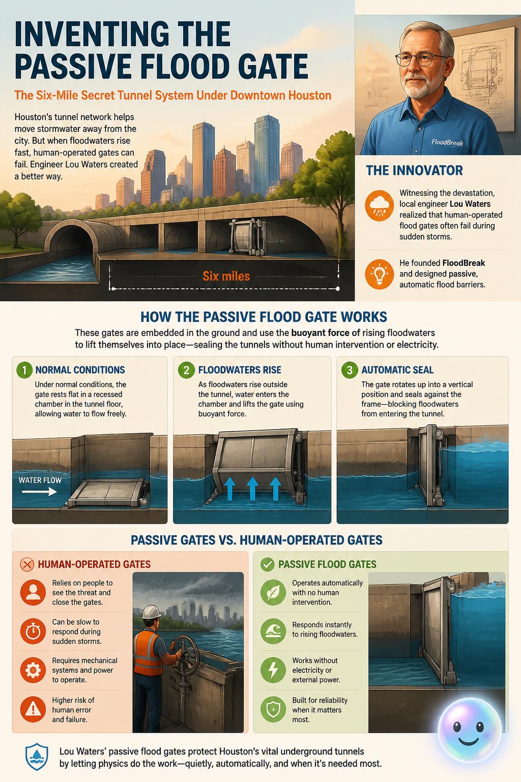 Inventing the passive flood gate