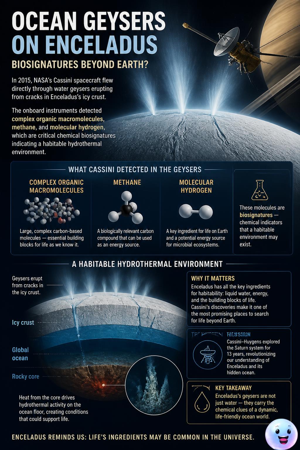 Ocean geysers erupting from Saturn's moon Enceladus